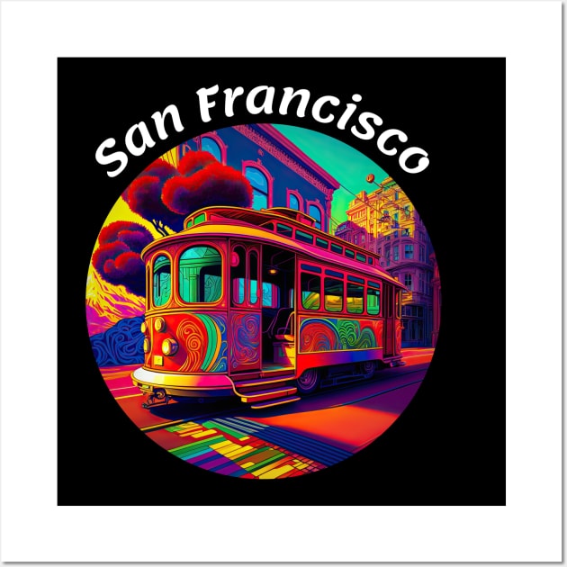 San Francisco Cable Car v3 Wall Art by AI-datamancer